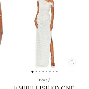 Mac Duggal white reception party dress-